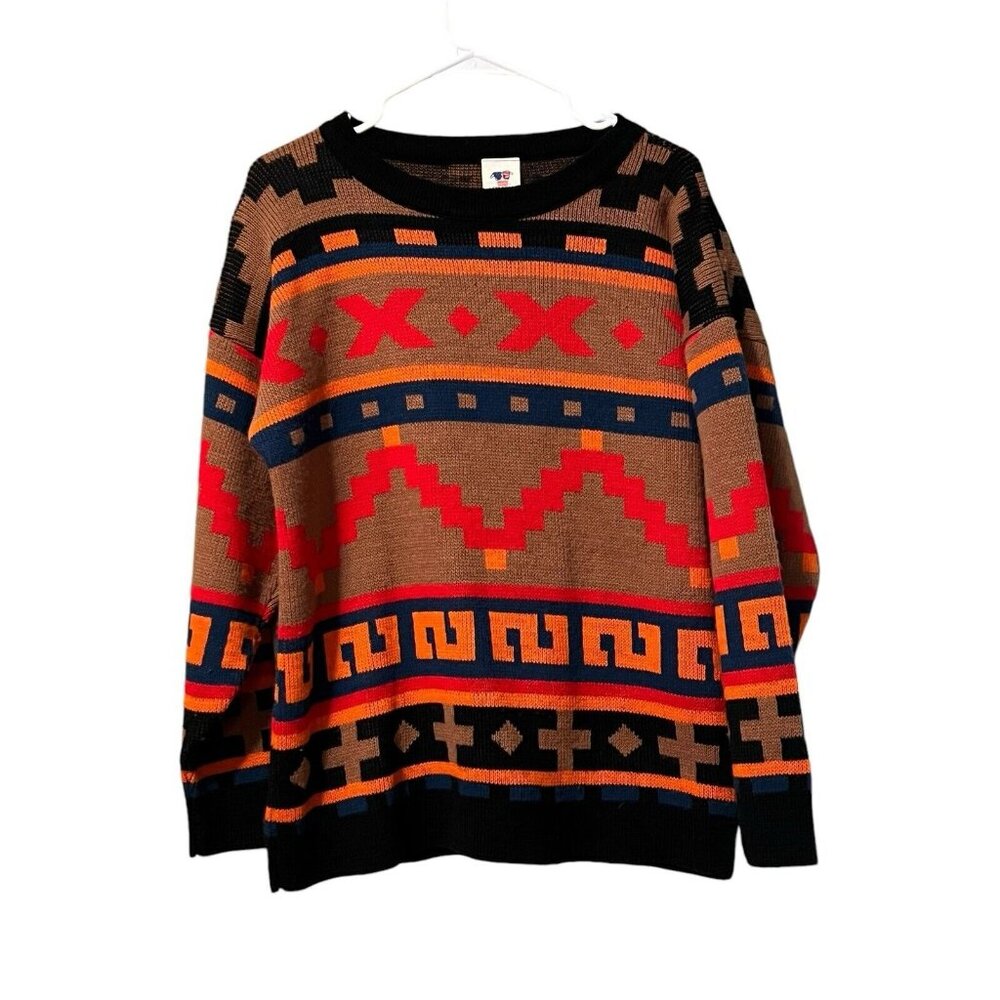 Sweater Bazaar Women’s Vintage 90’s Aztec Sweater Made In‎ USA Size Large